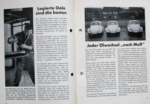 BV Aral "Mitteilungen" 1962 fünf Tankstellen-Einlegebrochuren (2317)